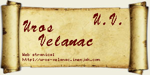 Uroš Velanac vizit kartica